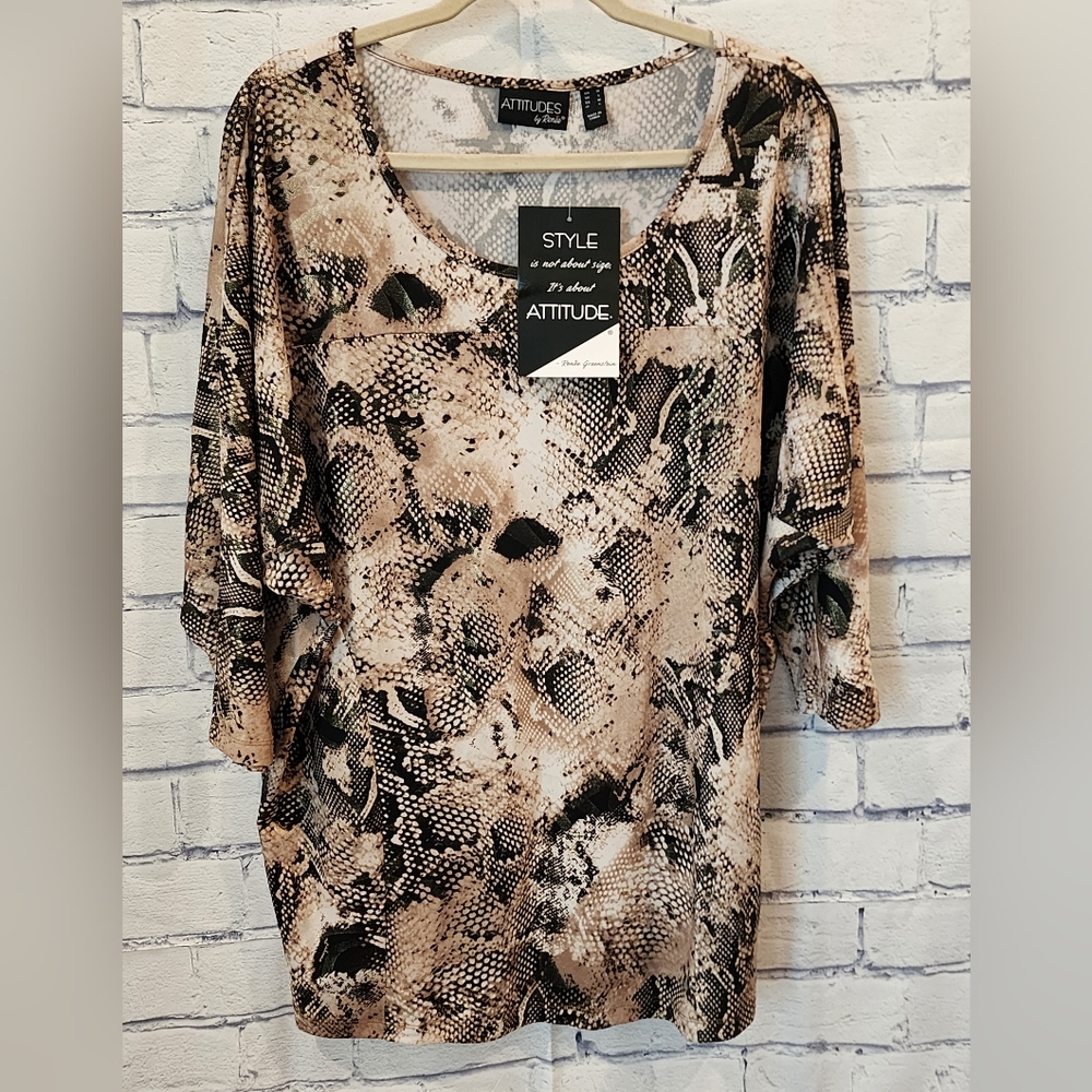 ATTITUDES By Renee | Animal Print Tunic